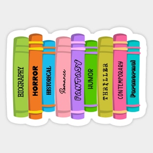 Colorful Book Genres Sticker